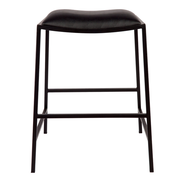 Kai Black Kitchen Stool - Black Vegan Leather