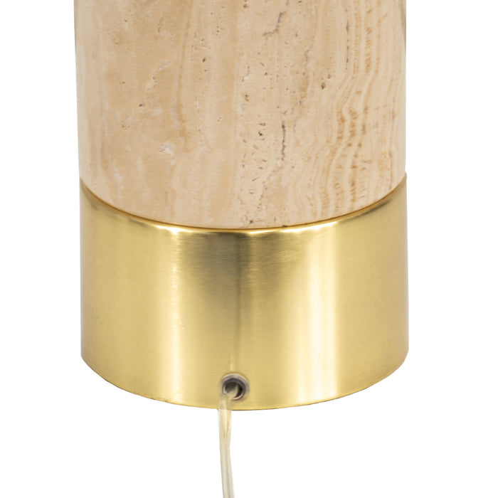 Paola Travertine Table Lamp - White Shade