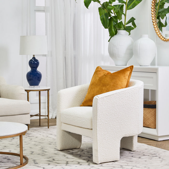 Kylie Arm Chair - White Boucle