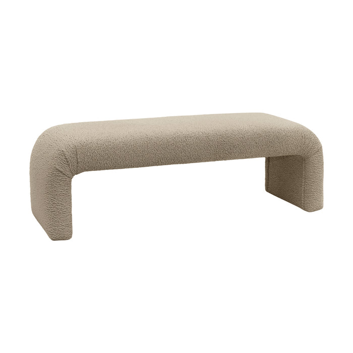 The Curve Bench Ottoman - Latte Shearling