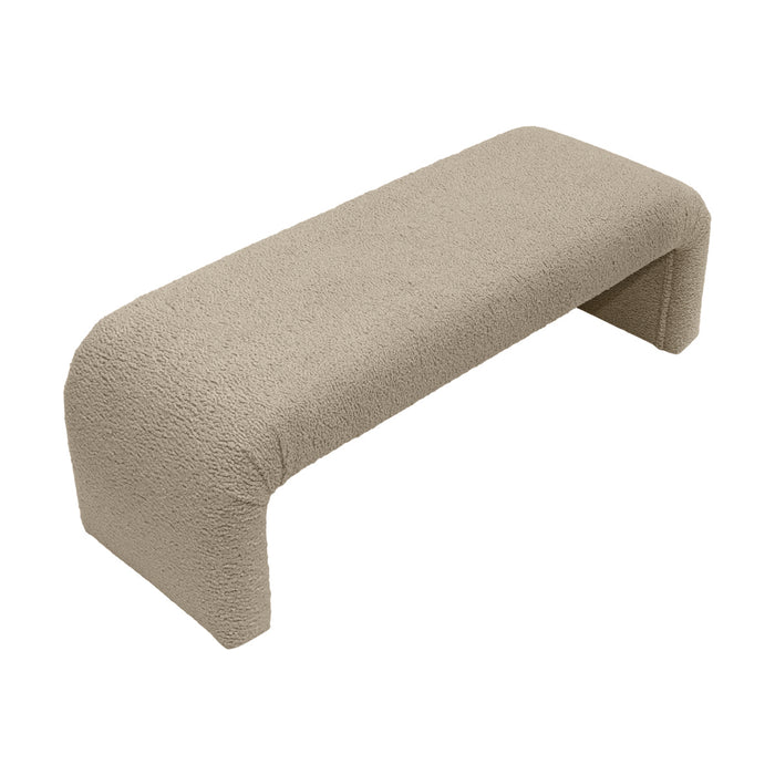 The Curve Bench Ottoman - Latte Shearling