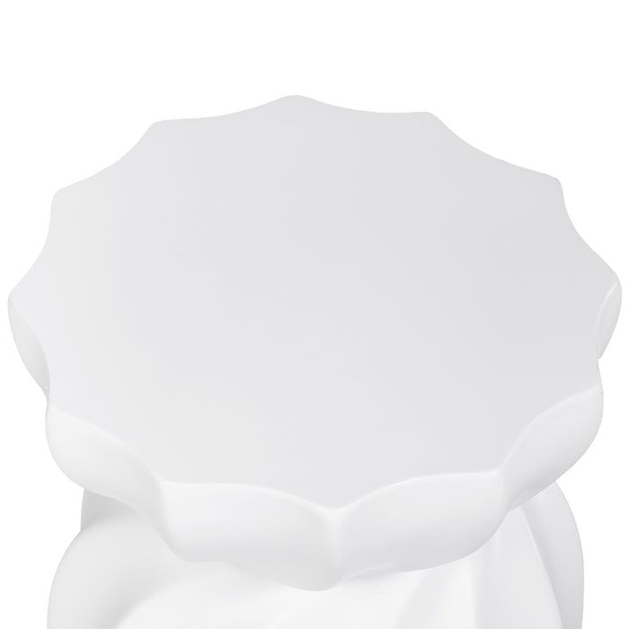 Swirl Concrete Stool - White