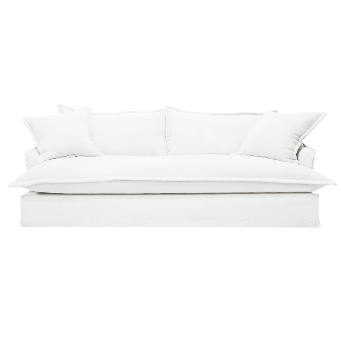 Hayman 3 Seater Slip Cover Sofa - White Linen