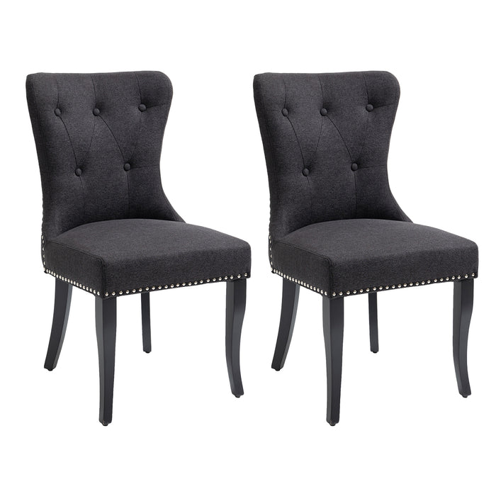 Lugano Dining Chair Set of 2 - Black