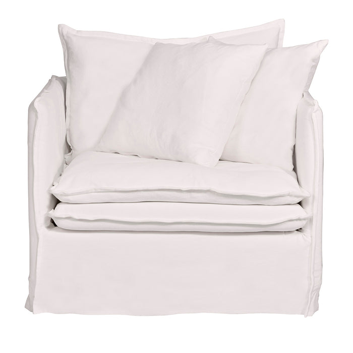 Palm Beach Slip Cover Arm Chair - White Linen