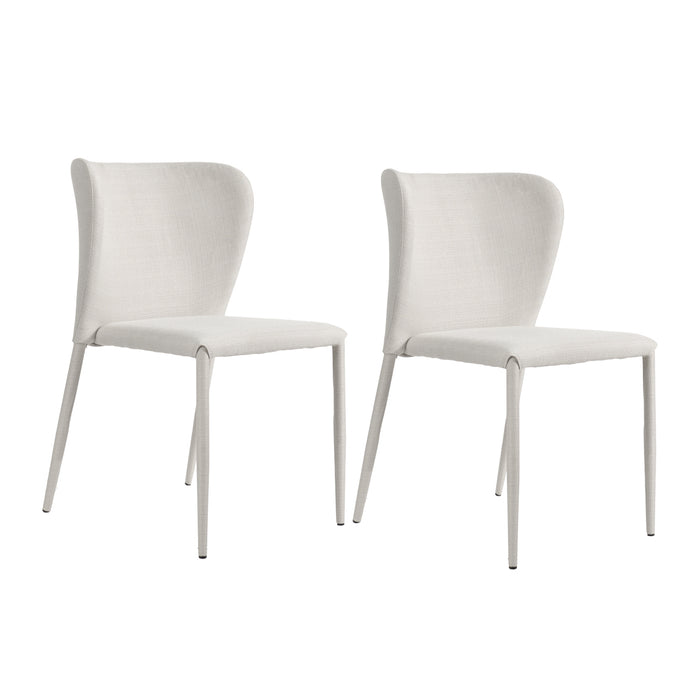 Foley Dining Chair Set of 2 - Natural w Fabric Legs