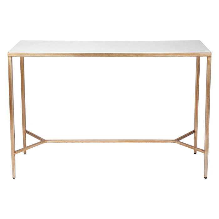 Chloe Stone Console Table - Small Antique Gold