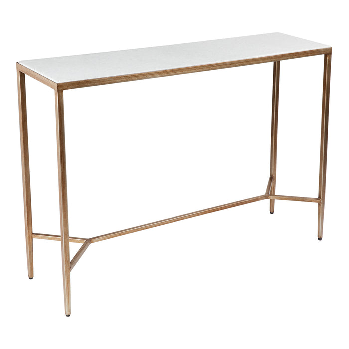 Chloe Stone Console Table - Small Antique Gold