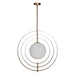 [Brand] pendant light with concentric circles and central sphere.