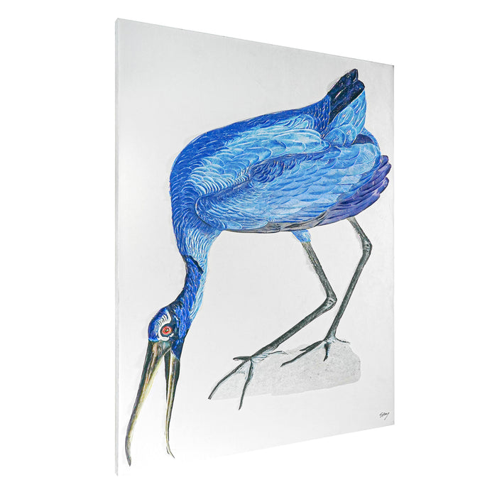 Bright blue bird illustration on canvas by [Brand].