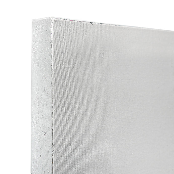 Close-up of gray textured canvas corner by [Brand].