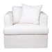 White armchair with cushions, minimalist design by [Brand].