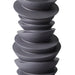 Stacked black bowls forming a unique sculpture by [Brand].