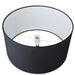 [Brand] lampshade, black exterior, white interior, cylindrical shape, minimalist design.