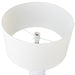 [Brand] white lampshade, open top view, unlit bulb holder.