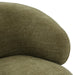Olive green curved chair back with textured fabric, [Brand].