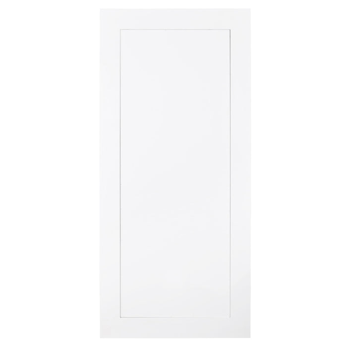 White [Brand] interior door with minimalist single panel design.