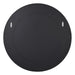 Round black wall mirror from [Brand] with two hooks.