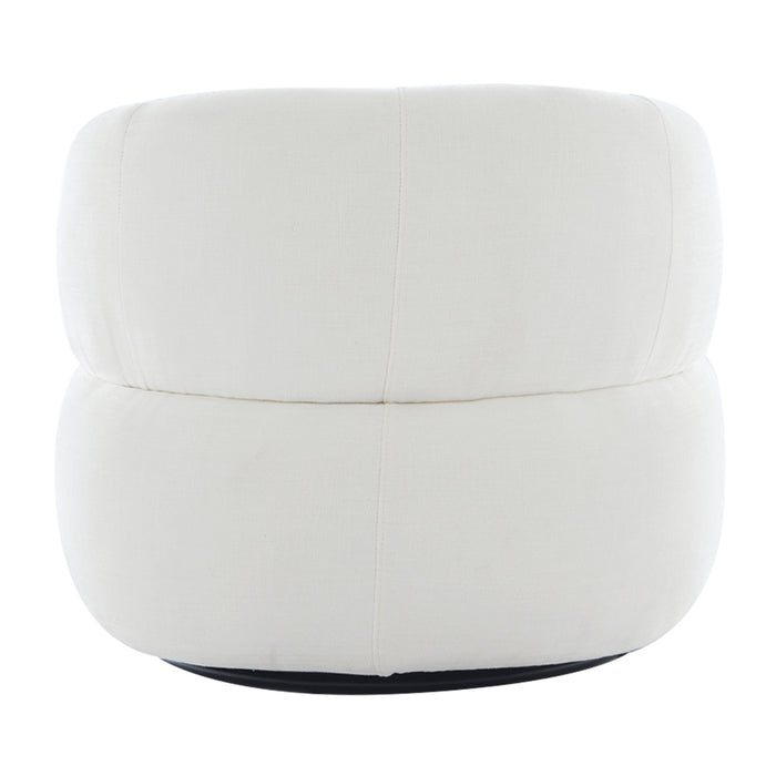 White upholstered swivel chair from [Brand], front view.
