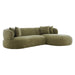 Olive green sectional sofa with cushions by [Brand].