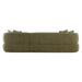 Olive green sofa with rounded cushions, side view, [Brand].