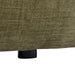 [Brand] olive green textured fabric with black cylindrical leg.