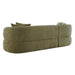 Olive green sofa by [Brand], featuring rounded, modern design.