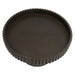 [Brand] dark brown round cake stand with ridged sides.