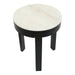Round table with marble top, black legs by [Brand].