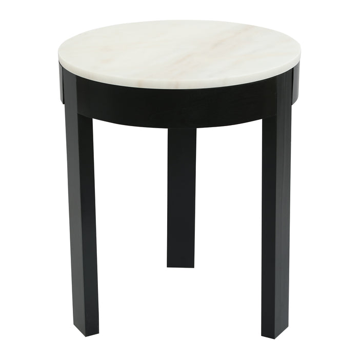 Round black stool with white top, [Brand] minimalist design.