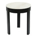 Round black stool with white top, [Brand] minimalist design.