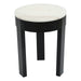 Round stool with marble top, black legs, [Brand].