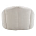 Soft beige ottoman with textured fabric by [Brand].