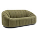 Green textured sofa with rounded design from [Brand].