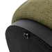 Olive green fabric detail on [Brand] furniture with metal component.