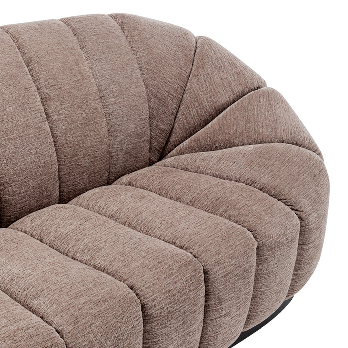 Brown quilted fabric sofa corner, luxurious design by [Brand].
