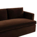 Brown velvet sofa from [Brand] with cushioned seating.