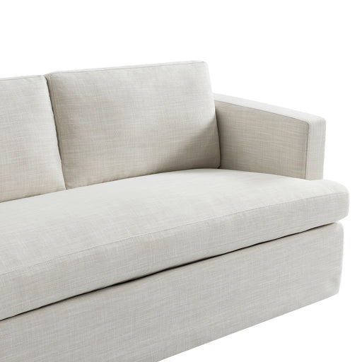 [Brand] modern beige sofa with clean lines and cushions.
