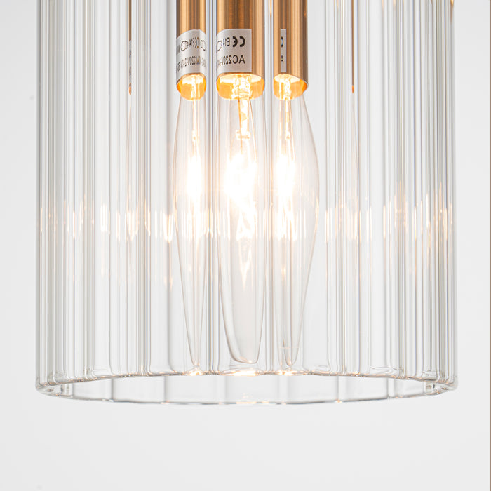 Elegant [Brand] pendant light with glass and brass accents.