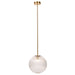 Gold pendant light with ribbed glass, elegant design, [Brand].