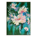 Bright floral painting with vibrant colors, lush backdrop, [Brand].