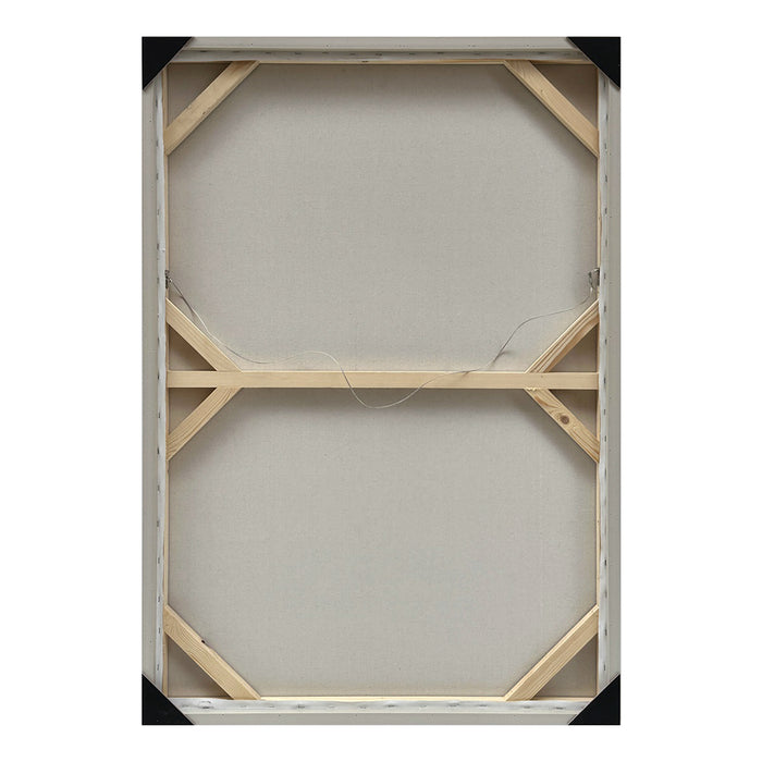 Back of a canvas frame with wooden supports, [Brand].