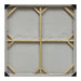 Backside of canvas frame with wooden supports. [Brand] artwork.