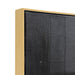 Framed black textured painting by [Brand] with wooden edge.