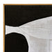 Abstract black and white painting with wood frame, [Brand].