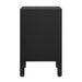 Black [Brand] pedestal-style furniture piece with a sleek design.