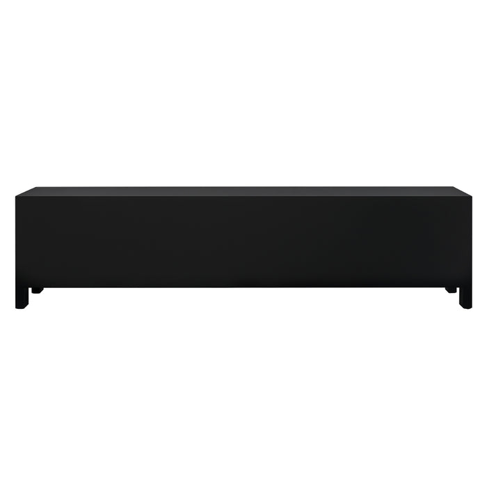 Black minimalist bench by [Brand], sleek and modern design.