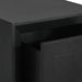 Black wooden drawer detail of [Brand] modern cabinet design.
