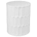 [Brand] white ceramic stool with textured, cylindrical design.
