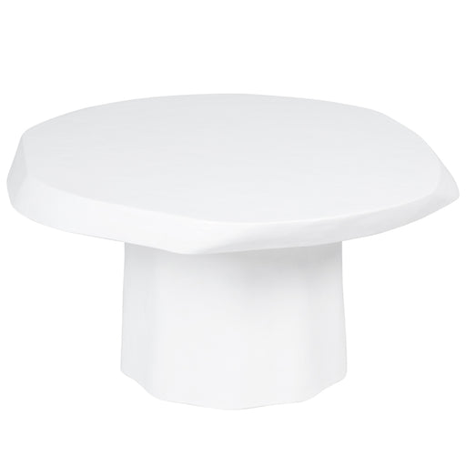 White modern round coffee table by [Brand], minimalist design.